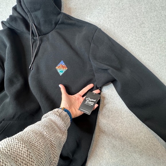 Original Deluxe Supply Hoodie Mens Medium Pullover Sweatshirt Charcoal Gray - Picture 3 of 6